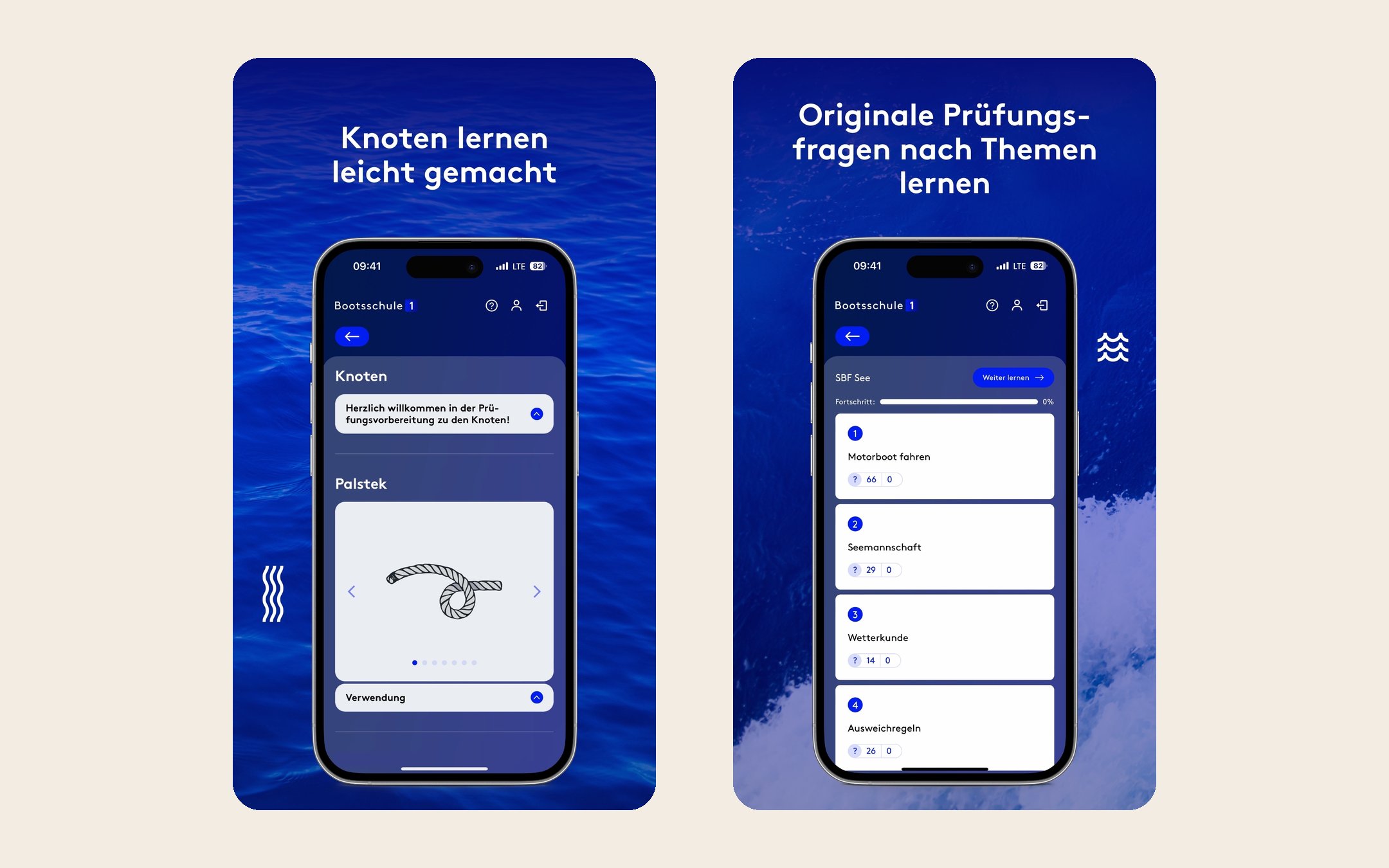Bootsschule1 — App-Ansichten Prüfung